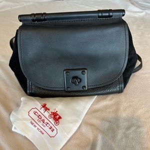Coach Suede and Leather Willis Crossbody Bag